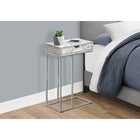 Monarch Specialties 3772 Accent Table - 25"H/White Marble/Silver Metal-Assembly required: Illustrated instructions and all hardware are provided for convenience (additional tools may be needed)