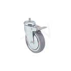 Colson Zinc Plated Caster, 4" (102 Mm), Caster Type: Swivel w/Brake, Wheel Material: Poly-Loc Grey, 2 Pack (Y480T-PPB-ST)-Wheel Diameter: 4" (102 mm)