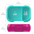 Bentgo Kids Snack Leak-Proof Container - Fuchsia/Teal-Dimensions: 6.1"D x 4.2"W x 2"H, Large Compartment: 1 cup, Small Compartment: 1/2 cup