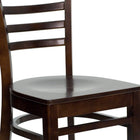 Flash Furniture HERCULES Series Ladder Back Walnut Wood Restaurant Chair-Mortise and Tenon Style Construction with metal wood screw reinforcements