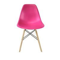 Plata Import Kids Eiffel Chair, Pink, Wood Base (PC-0117W-PINK)-Wood legs and plastic seat