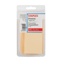 Staples Plain Shipping Tags, 4-3/4" x 2-3/8", Manila, 100 Pack-Shipping tags attach to parcels for quick, easy, neat identification