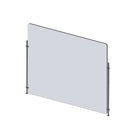 Mark Maker Rod Sneeze Guard - 35.5" W x 31.5" H panel 1/4" Clear Acrylic and 24" high aluminum rod set - no pass through-Optimal social distancing between two groups of people