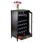 Winsome Bordeaux Wine Cabinet 20-Bottle Shelf Modular-Cabinet is made with combination of solid and composite wood in espresso finish.  Assembly Required.