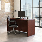 Sauder 59"W Affirm Desk - Classic Cherry- Melamine top surface is heat, stain, and scratch-resistant