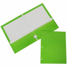 JAM Paper Glossy 2 Pocket 3 Hole Punched Folders, Lime Green, 100 Pack (385GHPLIB)-Dimension: 11-1/2"h x 9.2"w x 1/5"d