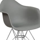 Flash Furniture Alonza Series Plastic Chair with Chrome Base - Moss Grey-Waterfall Seat Reduces Leg Strain
