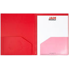 JAM Paper Heavy Duty Plastic Multi Pocket Folders, 10 Pocket, Red, 72 Pack (389MP10REA)-Size: 9-1/2 x 11-5/8 inches