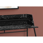 Monarch Specialties 7544 48" Computer Desk - Black Marble-Look/Black Metal-Finished on all sides for flexible placement anywhere in a home office