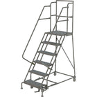 Tri-Arc Manufacturing Deep Top Step Rolling Ladder, Platform Height: 60", No. of Steps: 6, Step Width: 16" (KDSR106166-D2)-No. of Steps: 6