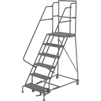 Tri-Arc Manufacturing Deep Top Step Rolling Ladder, Platform Height: 60", No. of Steps: 6, Step Width: 16" (KDSR106166-D2)-No. of Steps: 6