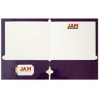 JAM Paper 2 Pocket Laminated Glossy 3 Hole Punched School Folders, Purple, 25 Pack-Capacity: 200 sheets