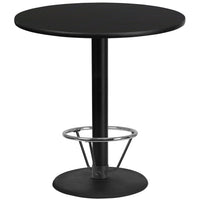 Flash Furniture Laminate 42" Round Base Round Table, Black (XURD42BKTR24B4F)-Bar height hospitality table