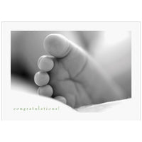 JAM Paper Blank Congratulations Cards Set, Baby's Foot, 25/Pack (526M0158WB)-Congratulations Cards with Black & White Baby Foot Theme