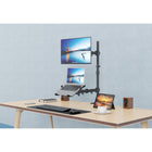 SHOPPINGALL Extra Tall Fully Adjustable Dual Monitor and Laptop Mount Stand with 31.5 inch Stand-up Pole for Laptop up to 17" Monitors up to 32" - SA-LH09L-Black-7