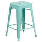 Flash Furniture 24" High Backless Mint Green Indoor-Outdoor Counter Height Stool-Stackable Industrial Style Modern Stool
