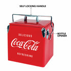 Coca-Cola Vintage Ice Chest, 13L-Polished chrome exterior accents