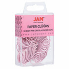 JAM Paper Colored Circular Paper Clips - Baby Pink - 2 Packs of 50-Quantity: 50 per box; 2 Boxes