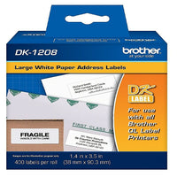 Brother 1.4" x 3.5" (38 mm x 90.3 mm) Large Address Paper Labels (400 Labels), DK1208-36mm