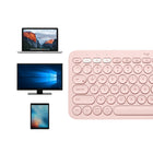 Logitech K380 Multi-Device Bluetooth Wireless Keyboard - Rose-Comfortable laptop-style typing: extra-small keyboard footprint allows for less arm reaching and better body posture. Scooped, low-profile keys offer a fluid, quiet, familiar laptop-style typing