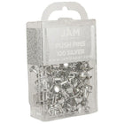 JAM Paper Push Pins, Shiny Silver Pushpins, 2 Packs of 100, 200 Total (222419054a)-3