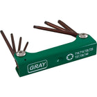 Gray Tools 7 Piece S2 Long Torx, Folding Hex Key Set, T10-T40-Contains Sizes: T10, T15, T20, T25, T27, T30, T40.