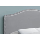 Monarch Specialties 6011F Full Size Headboard - Grey Leather-Look-Made with a wooden frame for durability and stability