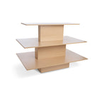 Can-Bramar Econoline 3 Level Rectangular Merchandising Display Table - 60" D x 42" W x 42" H - Maple-3/4" thick durable melamine laminate surface.