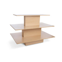 Can-Bramar Econoline 3 Level Rectangular Merchandising Display Table - 60" D x 42" W x 42" H - Maple-3/4" thick durable melamine laminate surface.