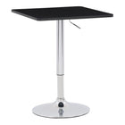 CorLiving DAW-600-T Adjustable Height Square Swivel-Top Table - Black-Stylish chrome lift adjusts table height from 27”- 36.25”