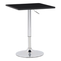 CorLiving DAW-600-T Adjustable Height Square Swivel-Top Table - Black-Stylish chrome lift adjusts table height from 27”- 36.25”