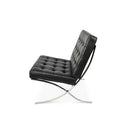 Plata Import Cross Barcelona Chair, Front Black Leather, Back (LS-5010-B)-Faux Leather material