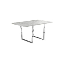 Monarch Specialties 1119 Dining Table - 36"X 60"/Grey Cement/Chrome Metal-GREY CEMENT, CHROME METAL