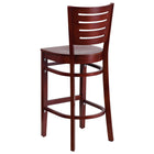 Flash Furniture Darby Series Slat Back Mahogany Wood Restaurant Barstool-.625" Thick Beechwood Seat