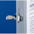 Durable Brushed Aluminum Key Cabinet with Key Lock - 18 Key - Silver-11-3/4"W x 4-5/8"D x 11"H