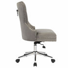 Plata Import Boyel Upholstered Velvet Office Chair - Grey-Weight Capacity:  225 lbs