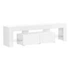 Monarch Specialties 3548 Tv Stand - 63"L/High Glossy White With Tempered Glass-Sleek modern profile compliments all the latest flat screen TV's and components, finished in chic glossy white for a bold look
