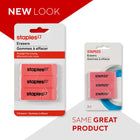 Staples Pink Erasers - 3 Pack-Smudge-free erasing every time