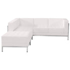 Flash Furniture HERCULES Imagination Series Melrose LeatherSoft Sectional Configuration - 3 Pieces - White-Contemporary Reception Set