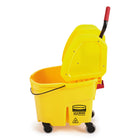 Rubbermaid Wavebrake 26/35 Quart Bucket and Downpress Wringer Combo - Yellow-Intergrated handles and sink ledge Lift and empty the mop bucket easily, with less strain.
