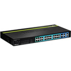 TRENDnet 24-Port 10/100Mbps Web Smart PoE Switch with 4 Gigabit Ports and 2 Mini-GBIC Slots-Reduces equipment cost by delivering data and power over existing network cables
