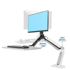 North Bayou 24"-35" Sit-Stand Desktop Workstation with USB Port - White (FC40-W)-Upright lift distance: 17.3"