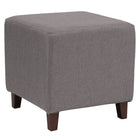 Flash Furniture Ascalon Upholstered Ottoman Pouf - Light Grey Fabric-Contemporary Style