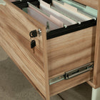 Sauder Bergen Circle Lateral File - Kiln Acacia-Interlocking safety mechanism allows only one drawer open at a time