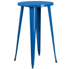 24'' Round Blue Metal Indoor-Outdoor Bar Height Table (CH-51080-40-BL-GG)-Metal Cafe Table