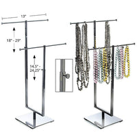 Azar Displays 2 Pole Necklace Display, Chrome (300652)-For displaying necklace