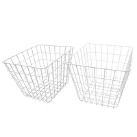 Cathay Importers Wire Square Basket, 12.5"W x 11.5"D x 10"H, White, 2 Pack-10"H x12.5"W x11.5"D