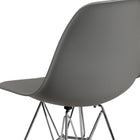 Flash Furniture Elon Series Plastic Chair with Chrome Base - Moss Grey-Chrome Base with Bracing