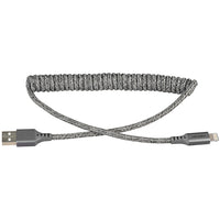 Ventev Helix Lightning Cable 14 inch, Grey (247372)-Tangle-free