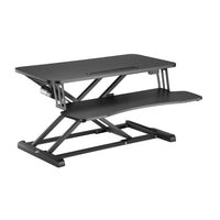 Uplite Electric Standing Desk Riser Ergonomic Motorized Sit Stand Height Adjustable Workstation Dual Monitor Power Converter-Easy Height Adjustment - Sit to stand in seconds with this electric sit stand desk converter. The powerful electric motor makes the transition from sitting to standing as easy as can be, with no time wasted. Adjustable height from 6.1" to 19".